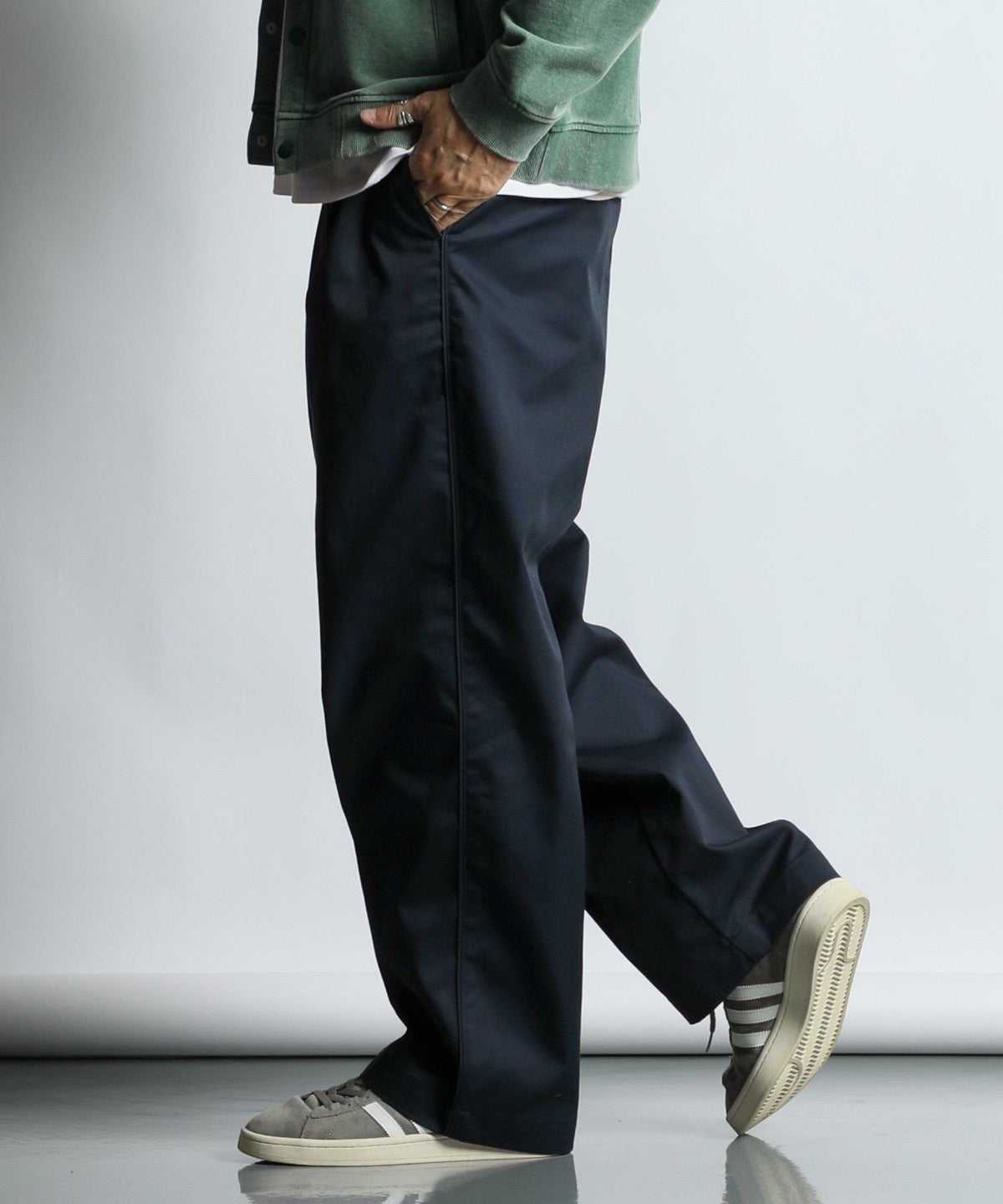 DICKIES × DUFFER ワンタック ワイドテーパードパンツ