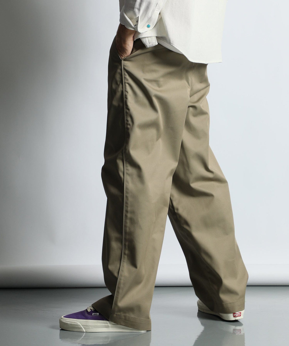DICKIES × DUFFER ワンタック ワイドテーパードパンツ