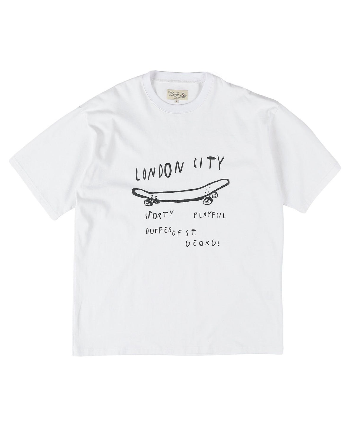 Powder bleach handwritten style printed T-shirt
