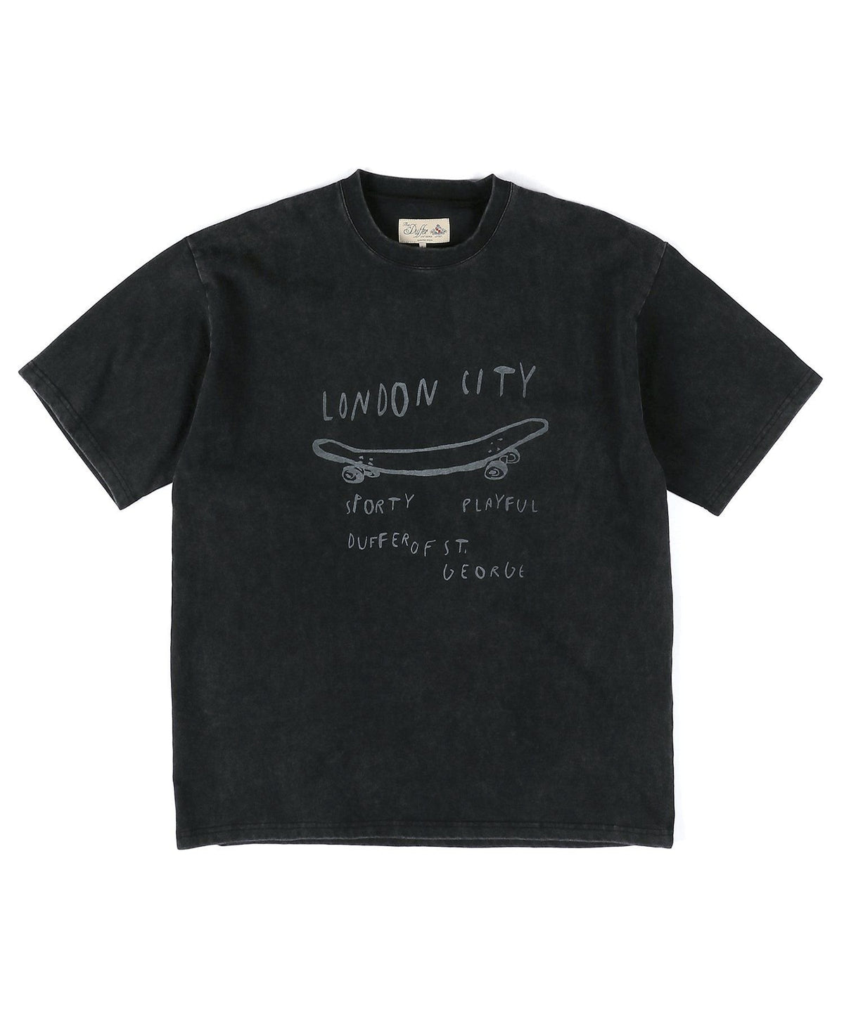 Powder bleach handwritten style printed T-shirt