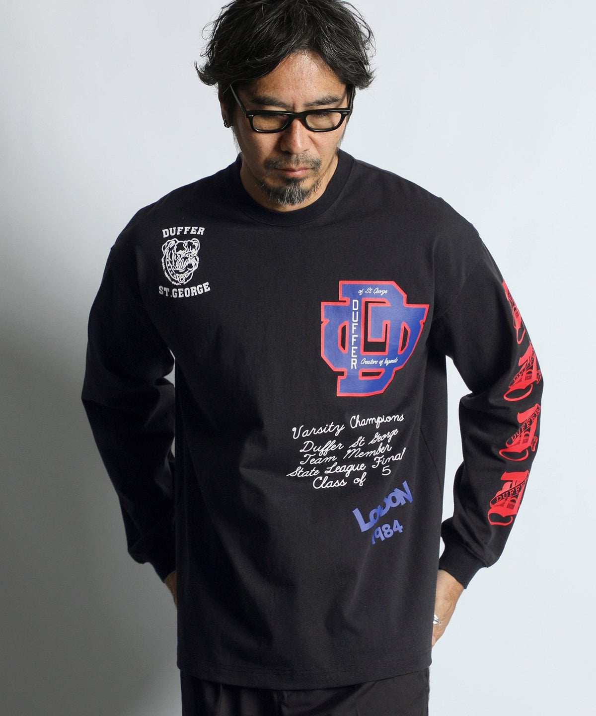 DUFFERアーカイブ ロゴ ロングスリーブTシャツ