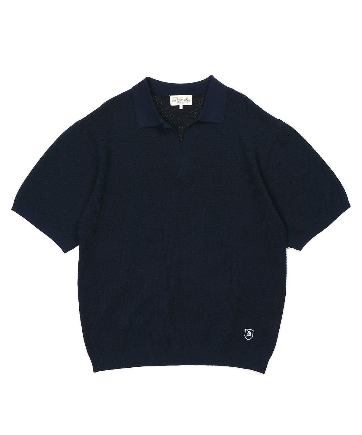 mesh knit skipper polo