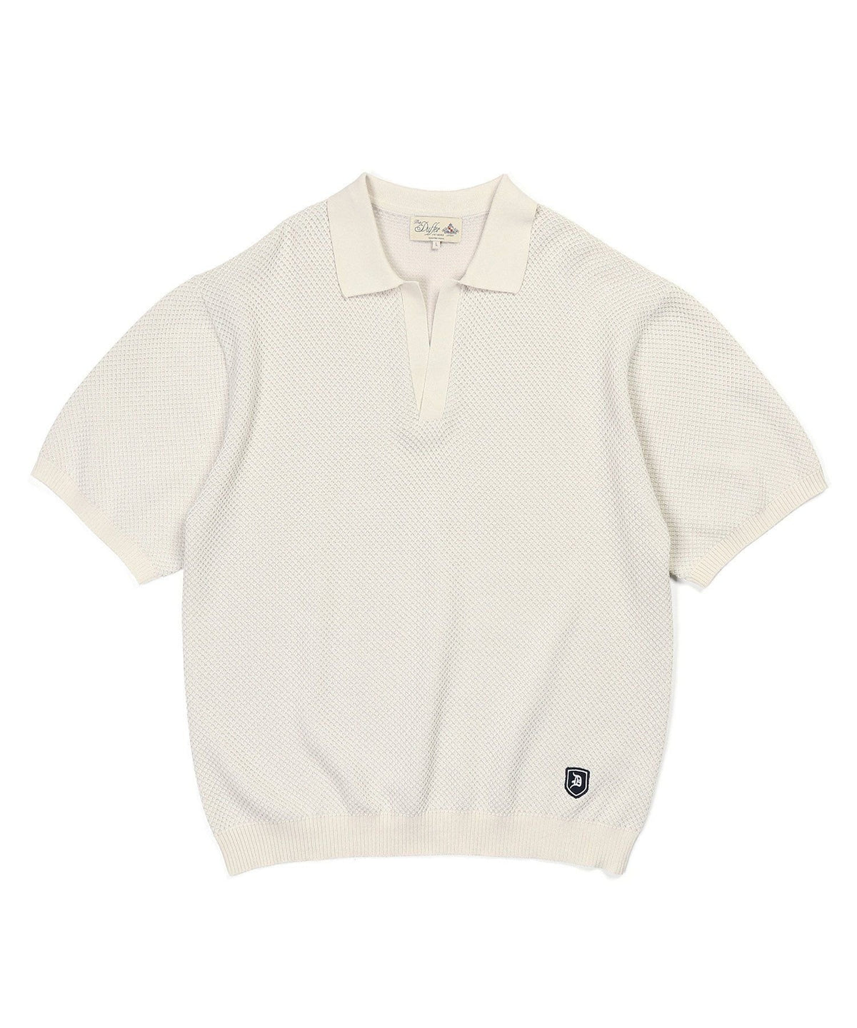 mesh knit skipper polo