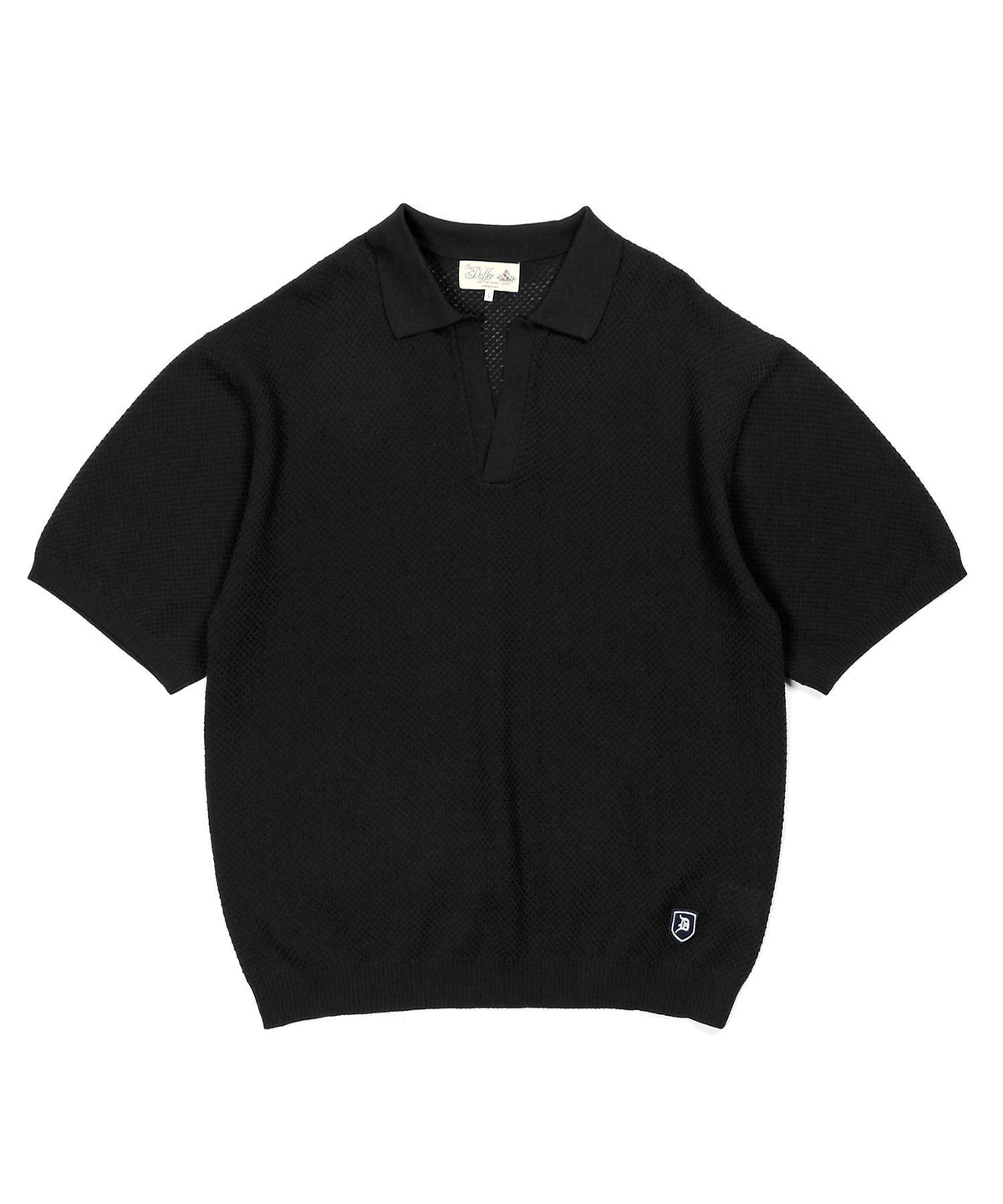 mesh knit skipper polo