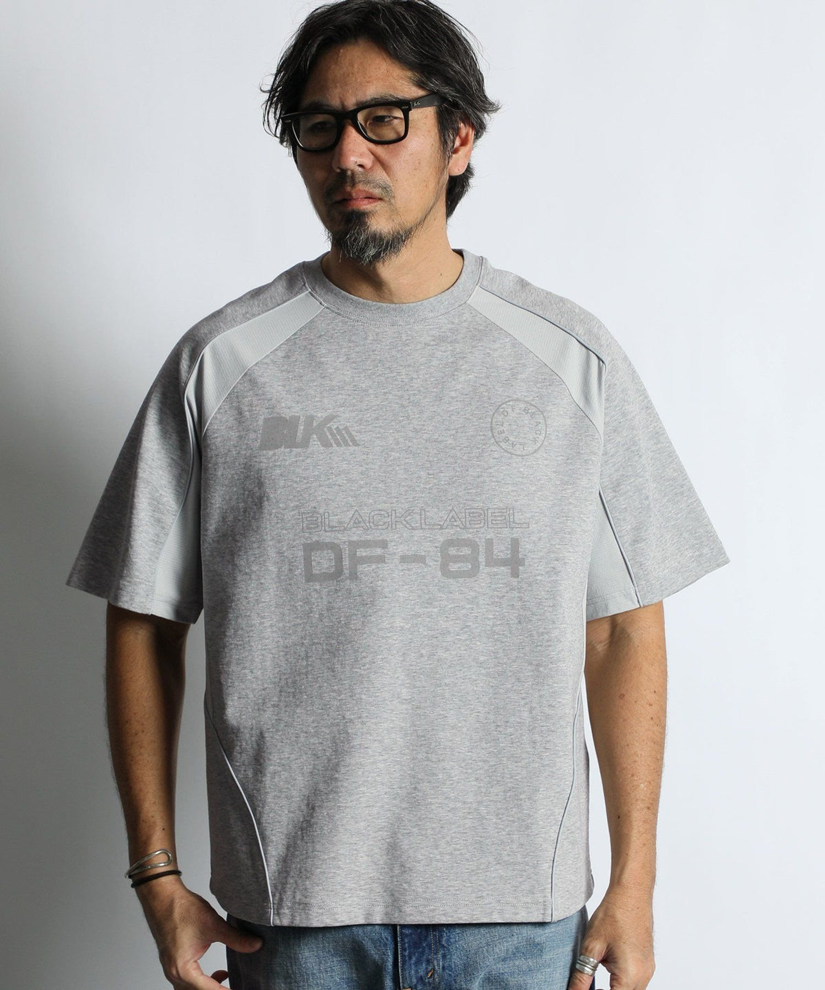 〔BLACK LABEL〕:ソロナポンチ メッシュパネル ゲームTEE