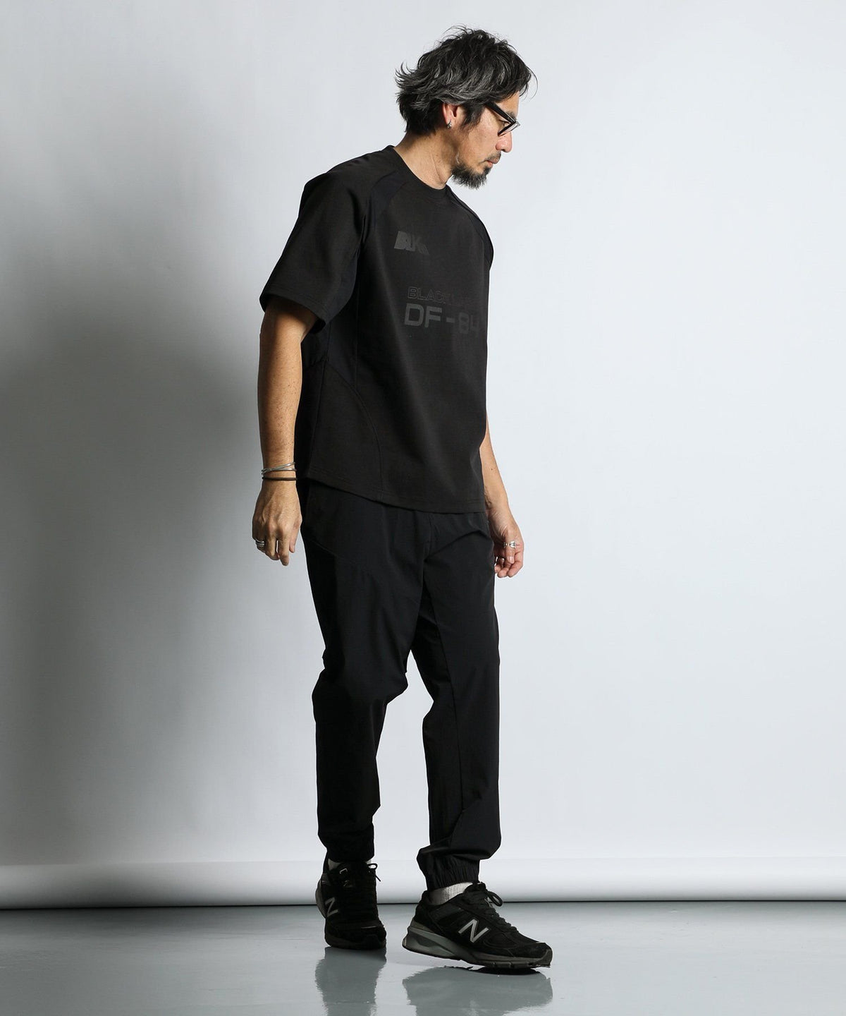 〔BLACK LABEL〕:ソロナポンチ メッシュパネル ゲームTEE