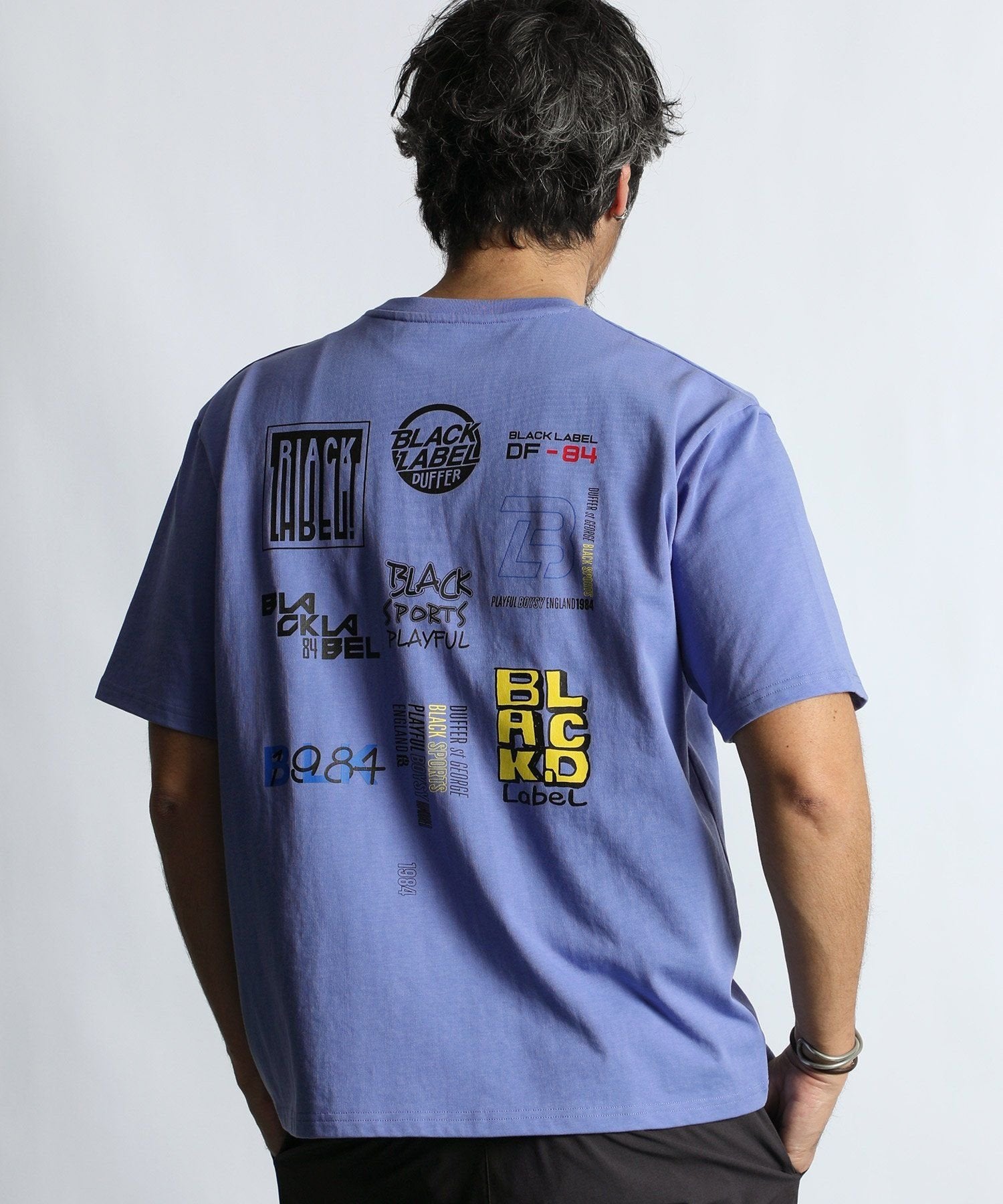 〔BLACK LABEL〕:CVC天竺 速乾 90sロゴTEE