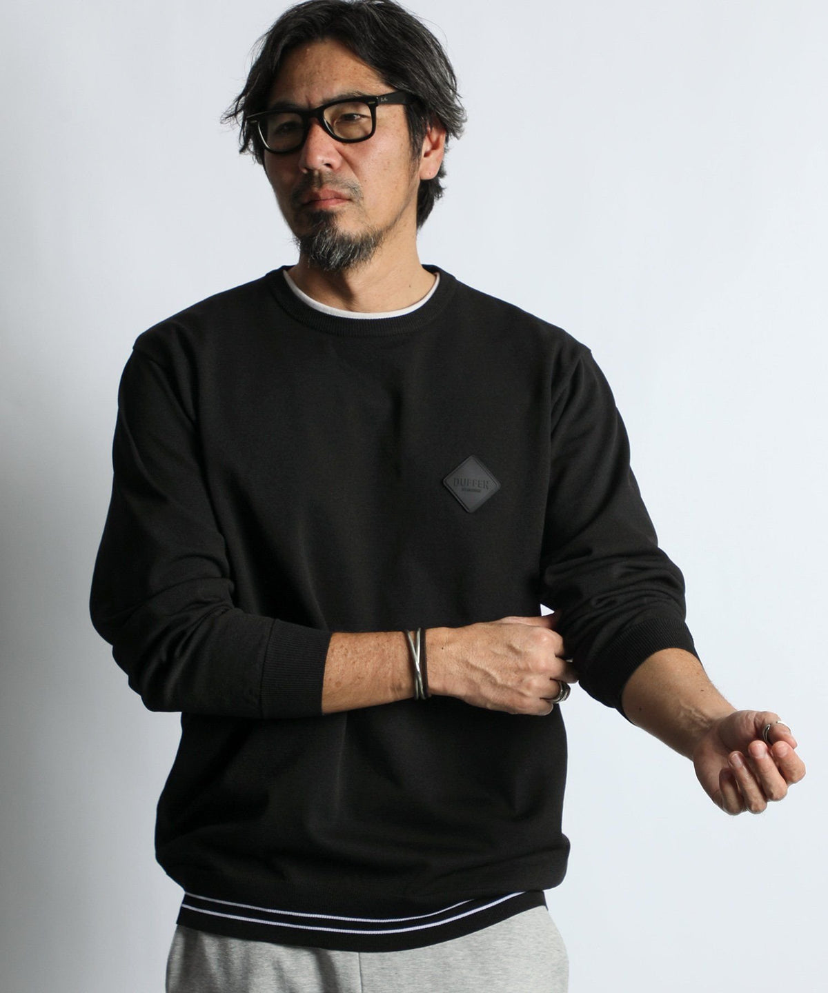 〔BLACK LABEL〕:自宅で洗える ジャガードロゴニット