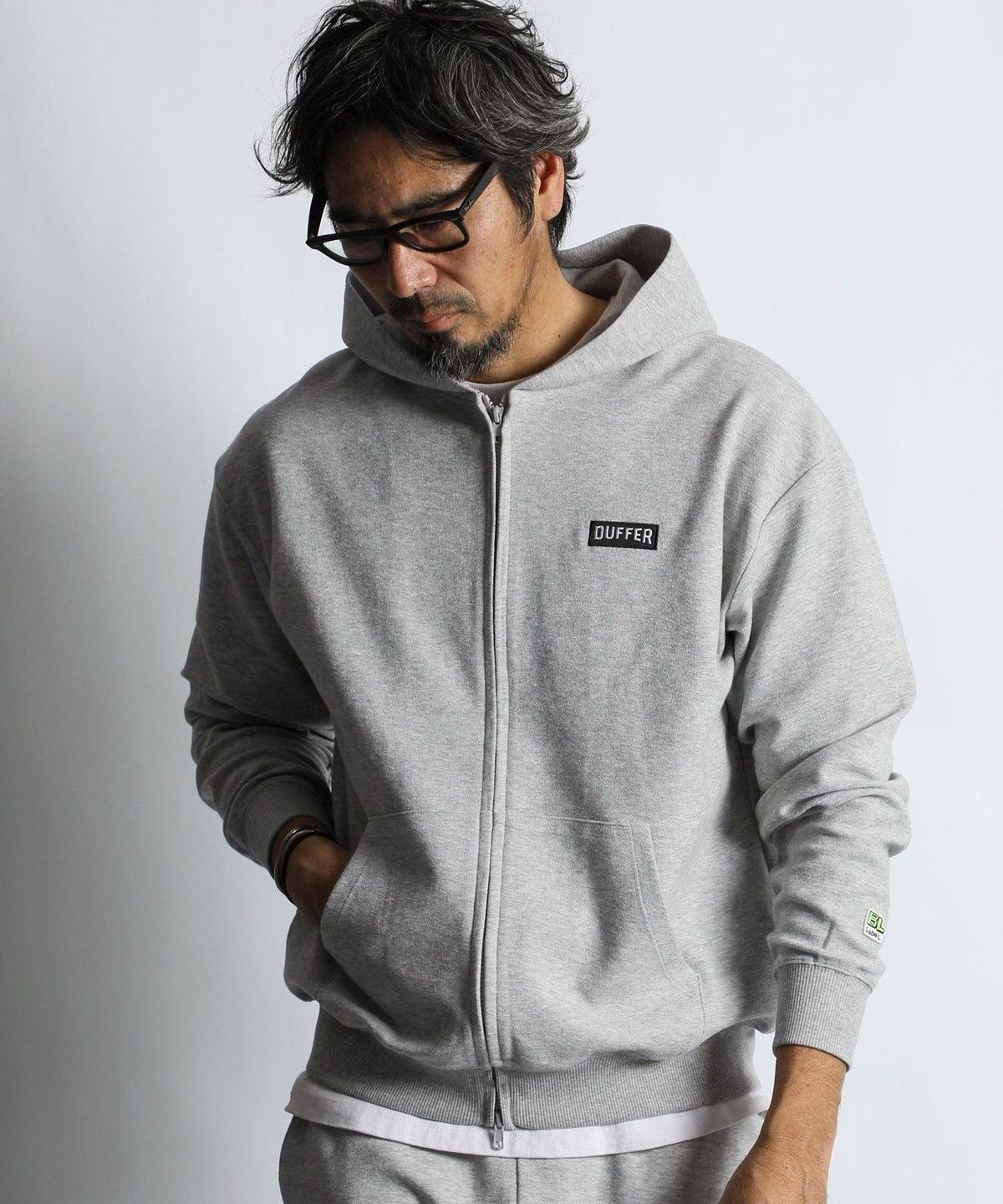 〔BLACK LABEL〕:セットアップ対応 ミニパイル ジップフーディ