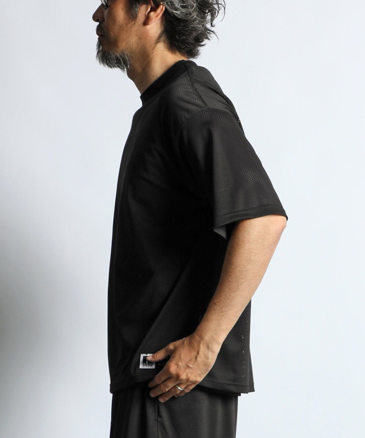 〔BLACK LABEL〕:セットアップ対応 ラッセルアスレティック別注 メッシュTシャツ