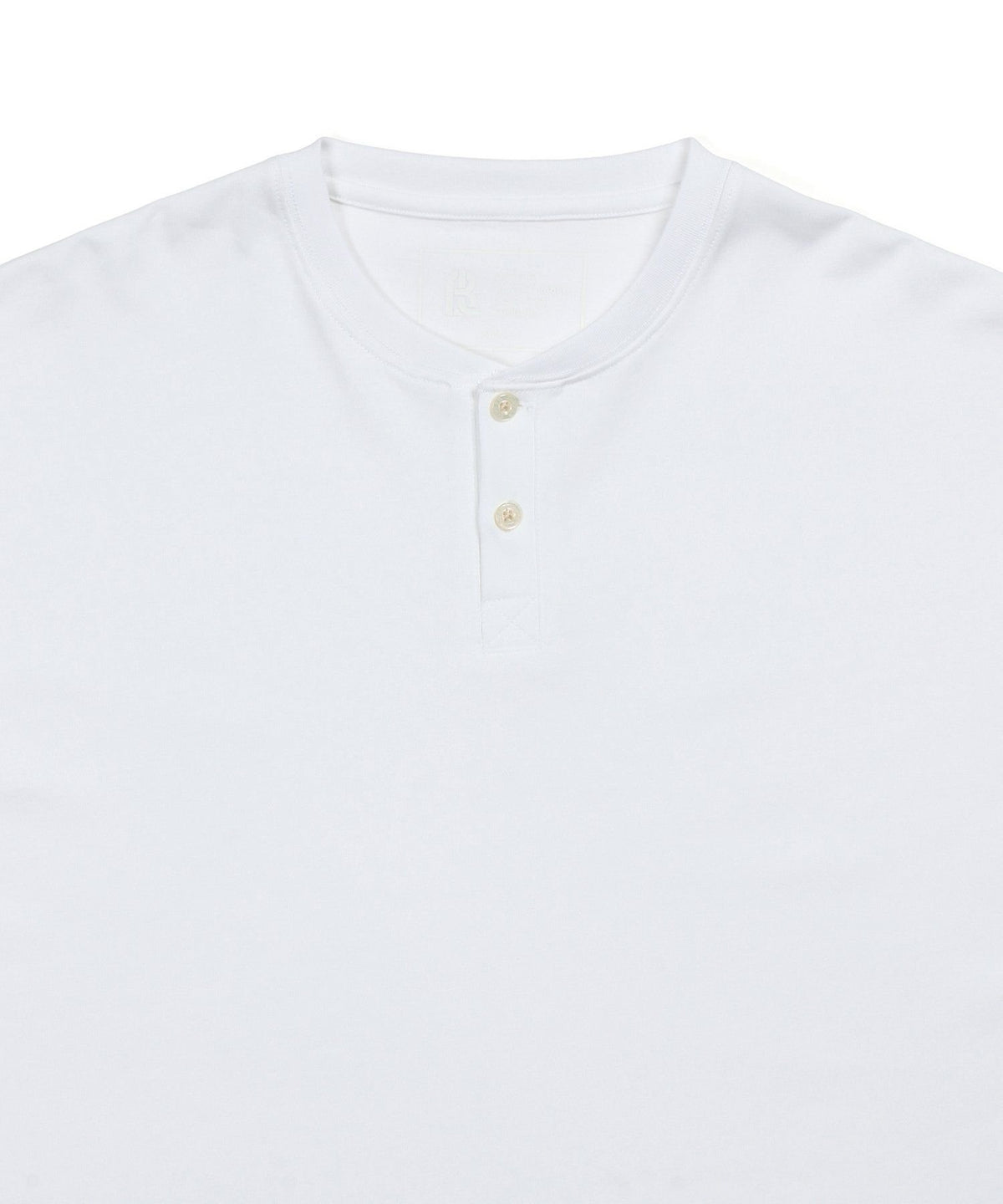 〔BLACK LABEL〕:オーバーサイズ ヘンリーネックTシャツ / 度詰め天竺