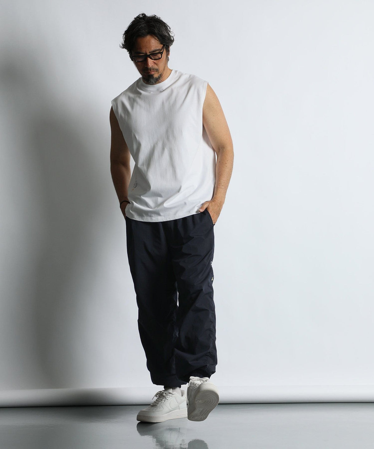 〔BLACK LABEL〕:度詰め天竺 ノースリーブTシャツ