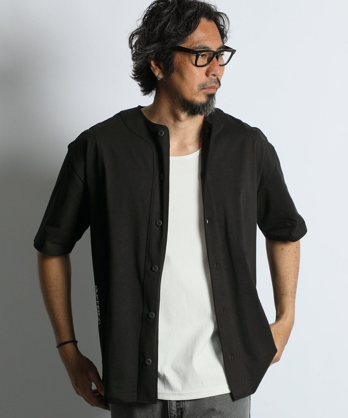 〔BLACK LABEL〕:度詰め天竺 ベースボールシャツ