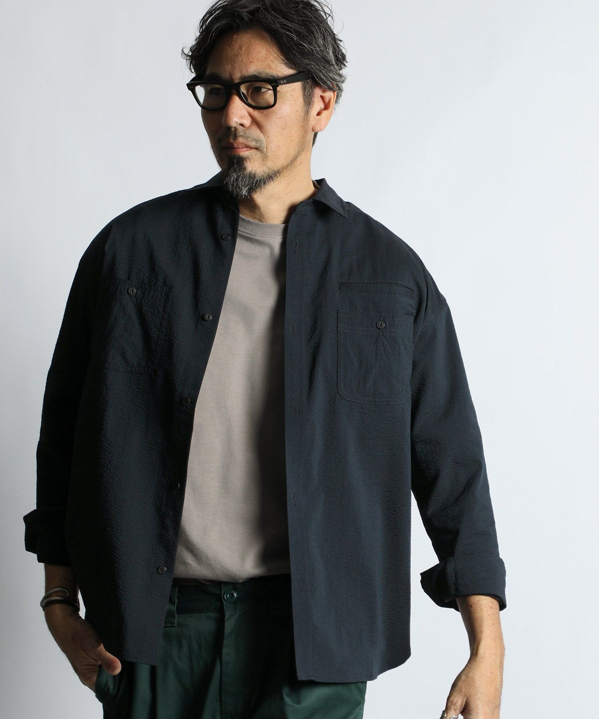 Set-up compatible Coolmax seersucker work shirt