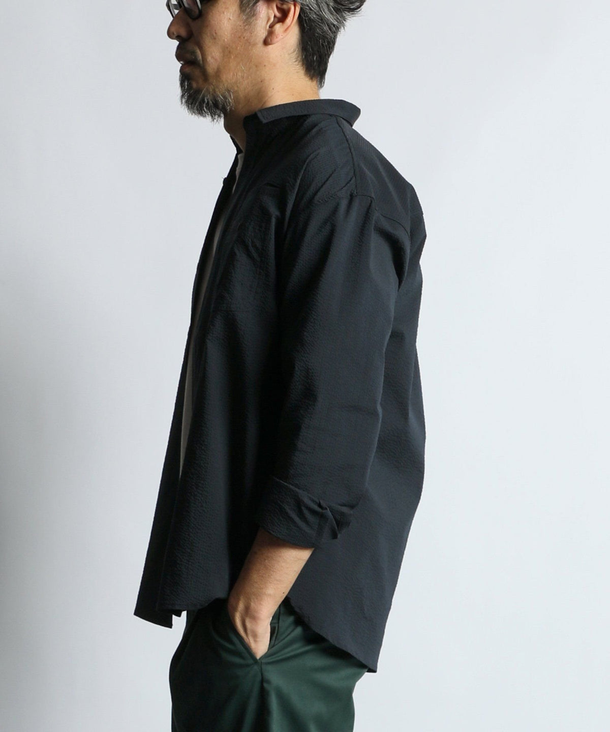 Set-up compatible Coolmax seersucker work shirt
