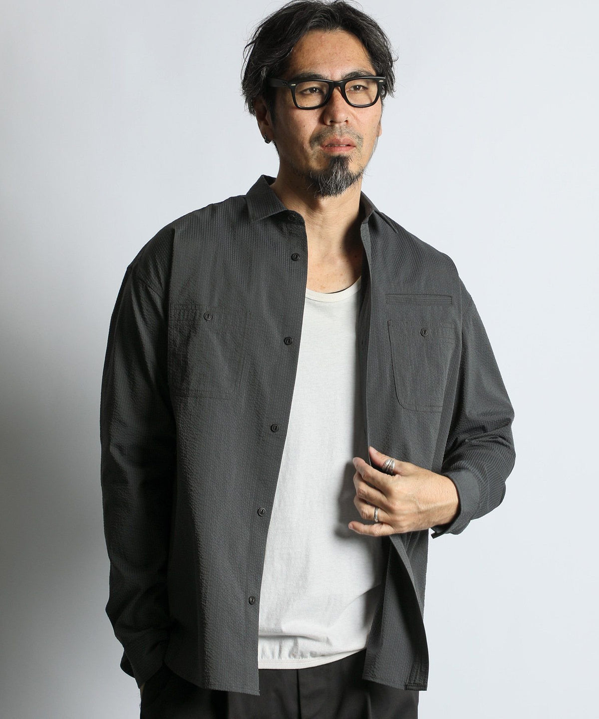 Set-up compatible Coolmax seersucker work shirt