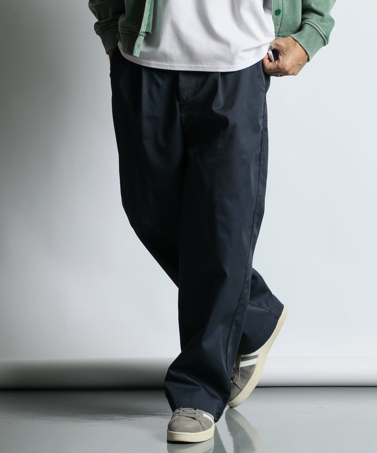 DICKIES × DUFFER ワンタック ワイドテーパードパンツ
