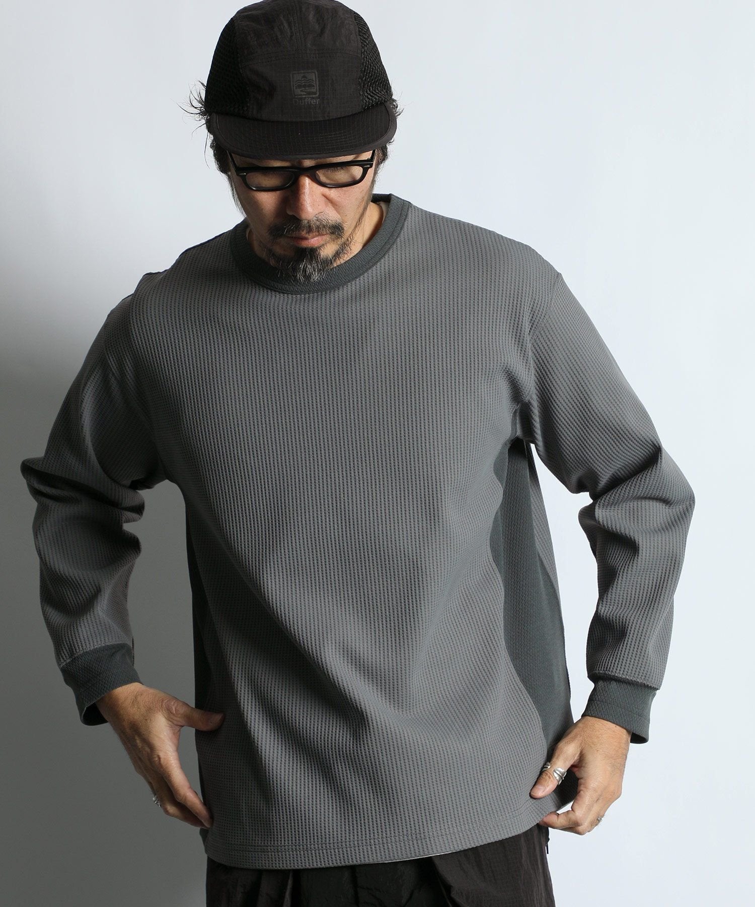 吸水速乾 ワッフル ロンTEE