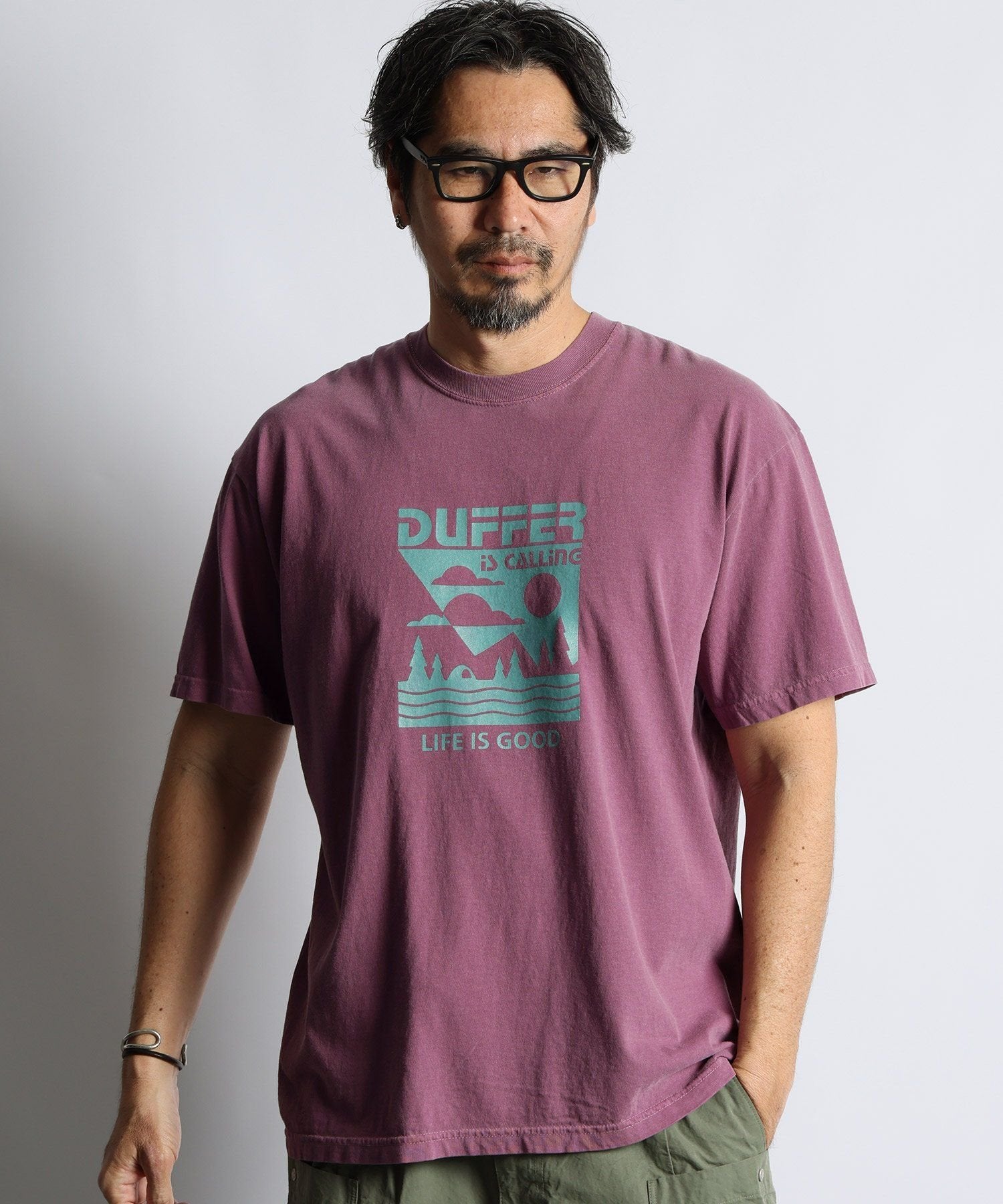 ピグメントダイ グラフィックTシャツ