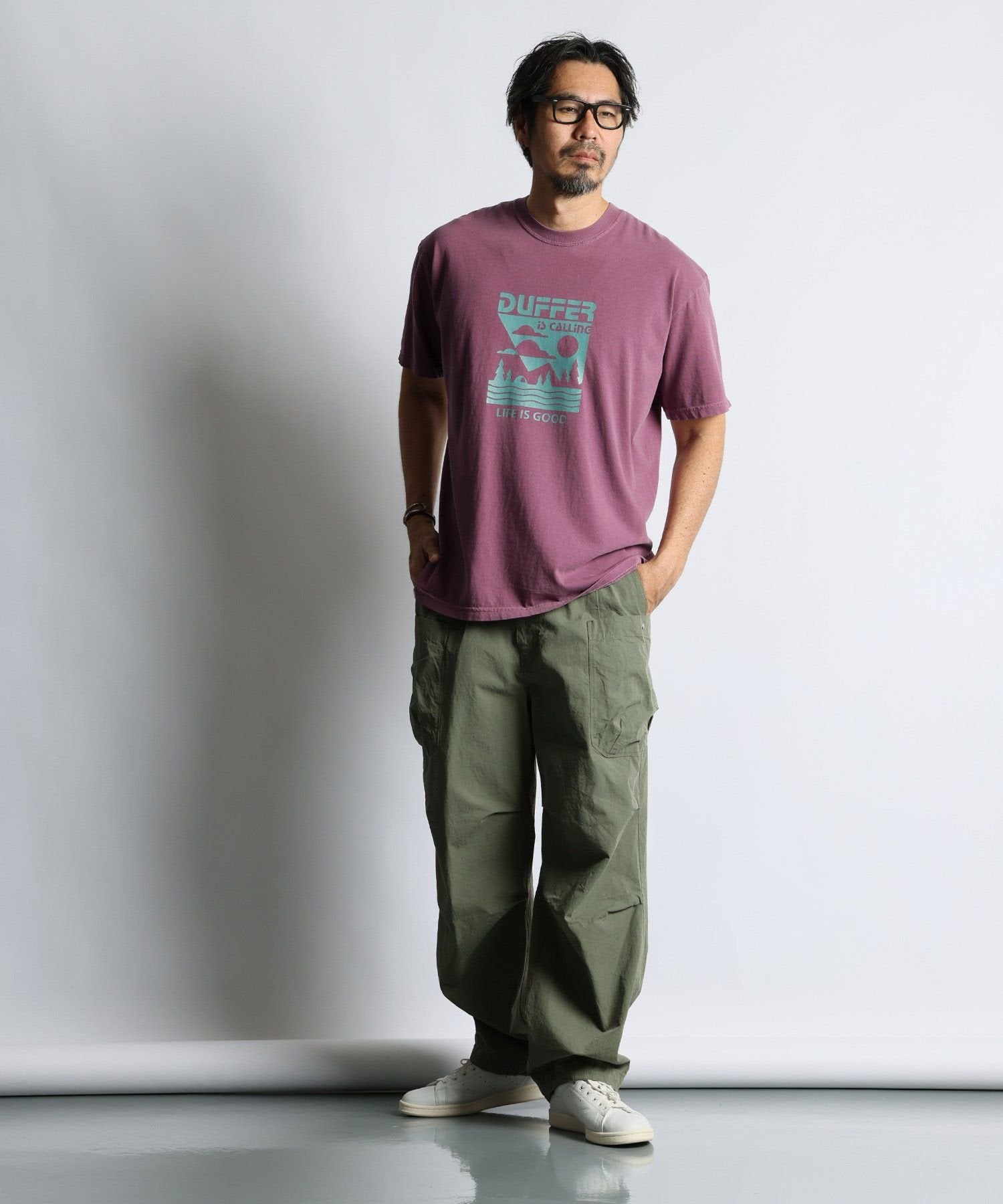 ピグメントダイ グラフィックTシャツ