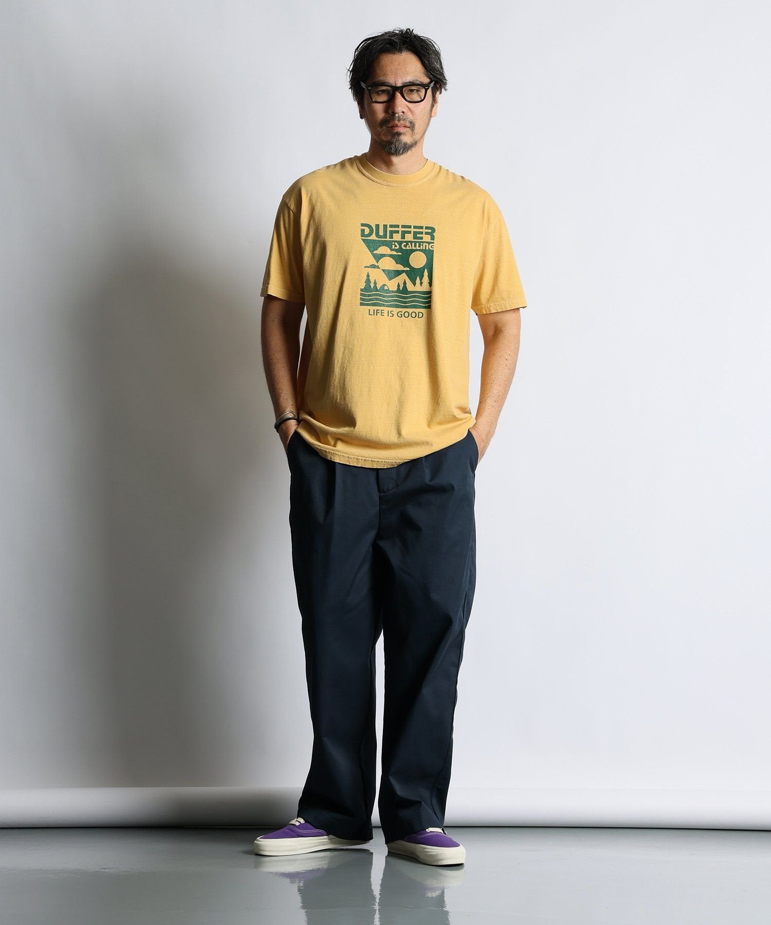 ピグメントダイ グラフィックTシャツ