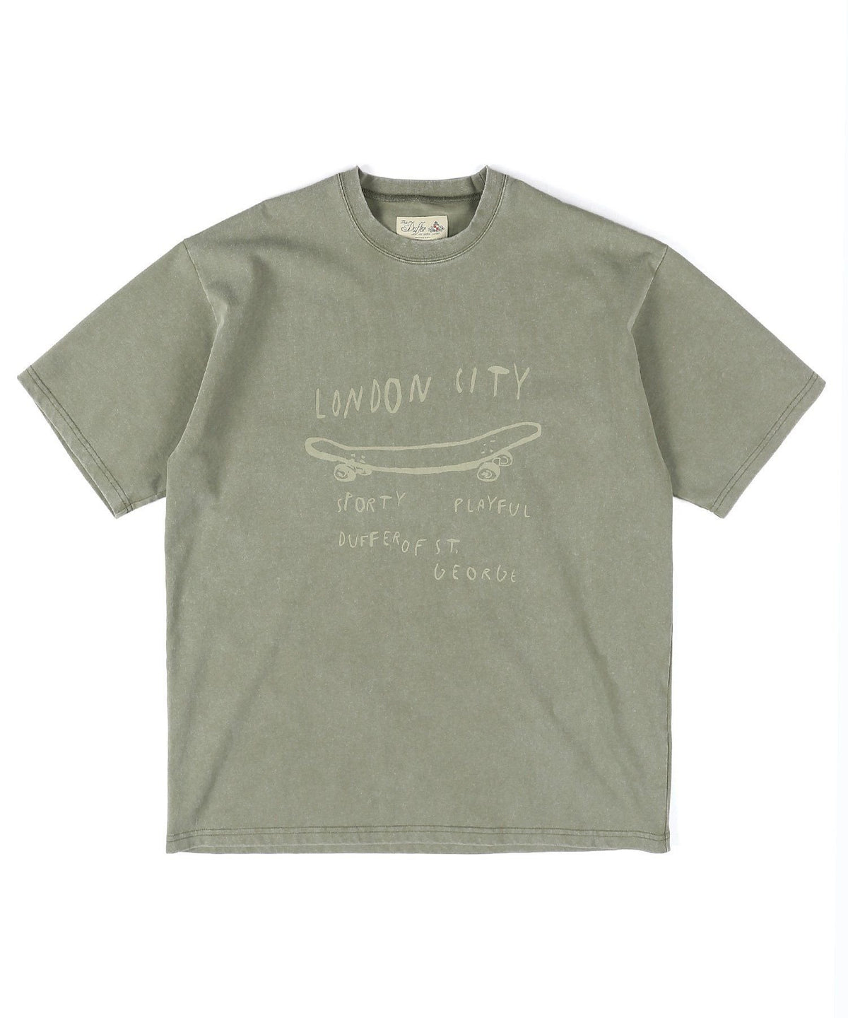 Powder bleach handwritten style printed T-shirt
