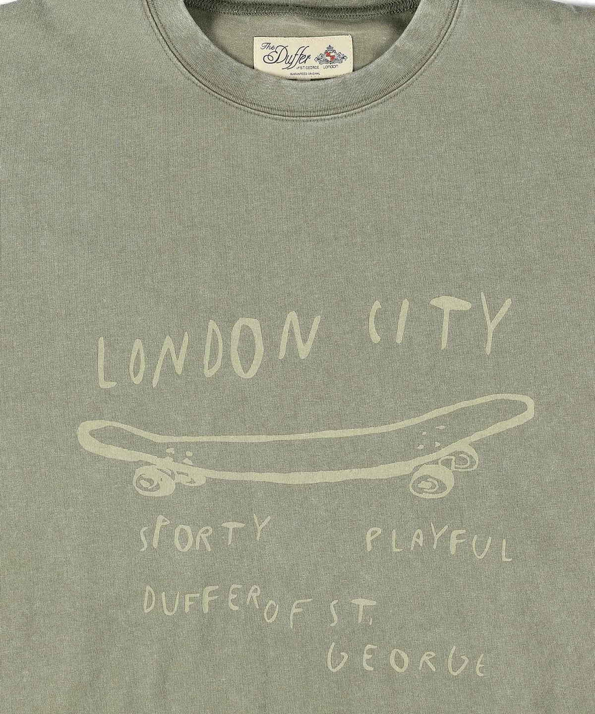Powder bleach handwritten style printed T-shirt