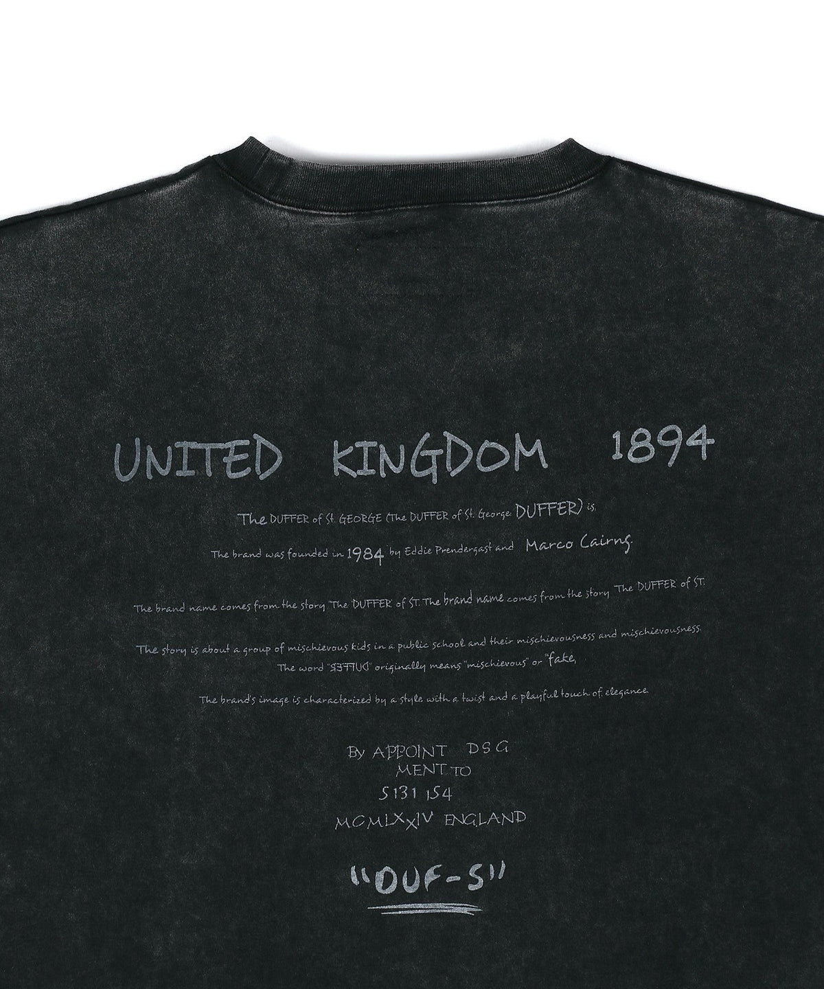 Powder bleach handwritten style printed T-shirt