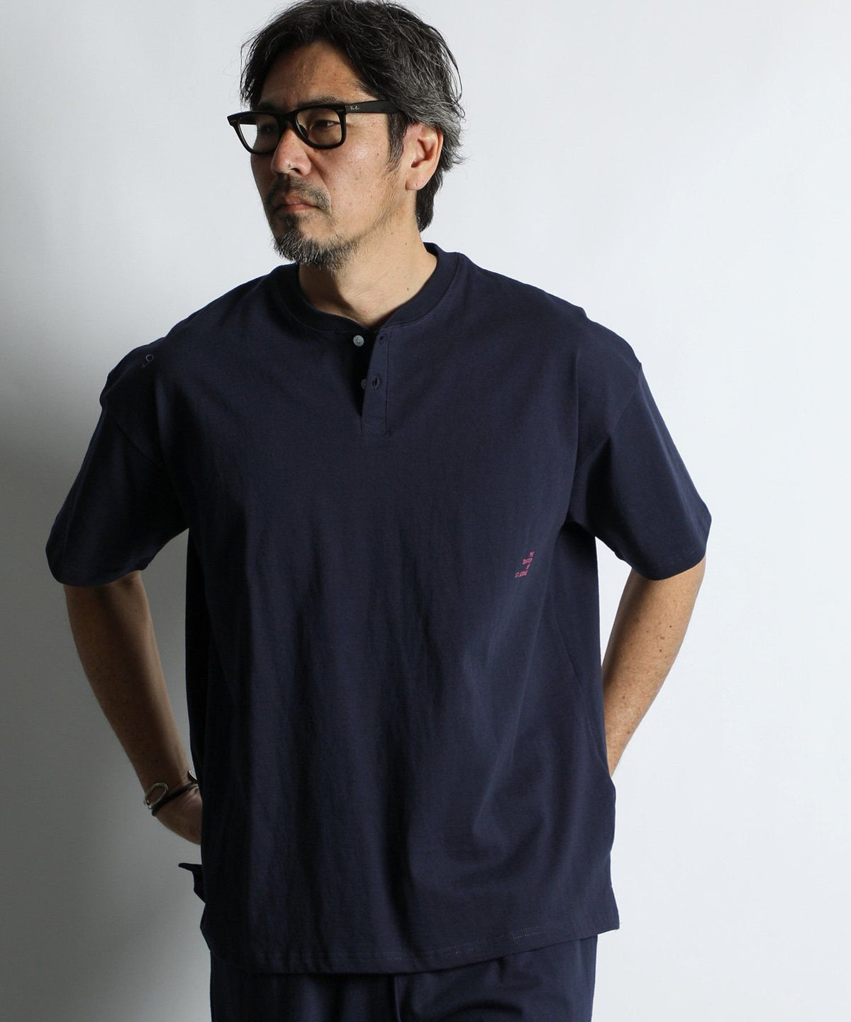 セットアップ対応 ヘビーウェイト ヘンリーネックTEE