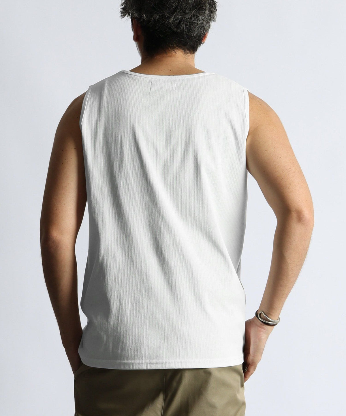 高収縮機能素材「エアフレックス」ランダムリブ タンクトップ