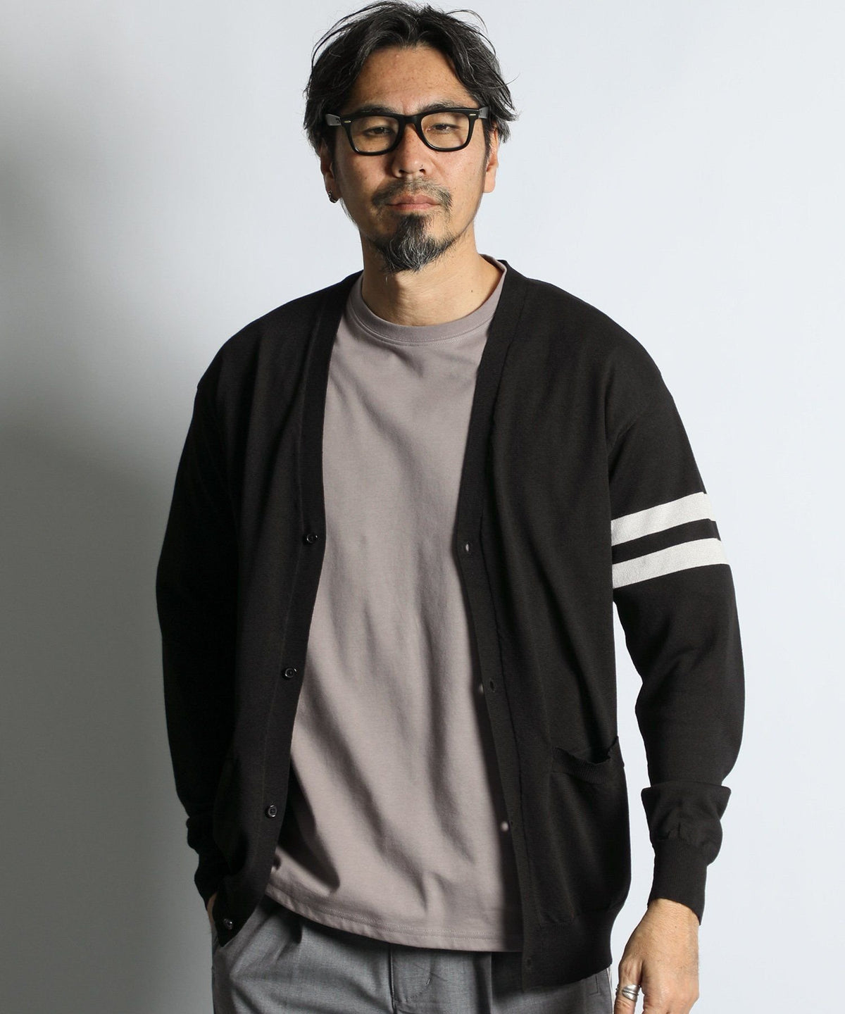 2ライン ニットカーディガン