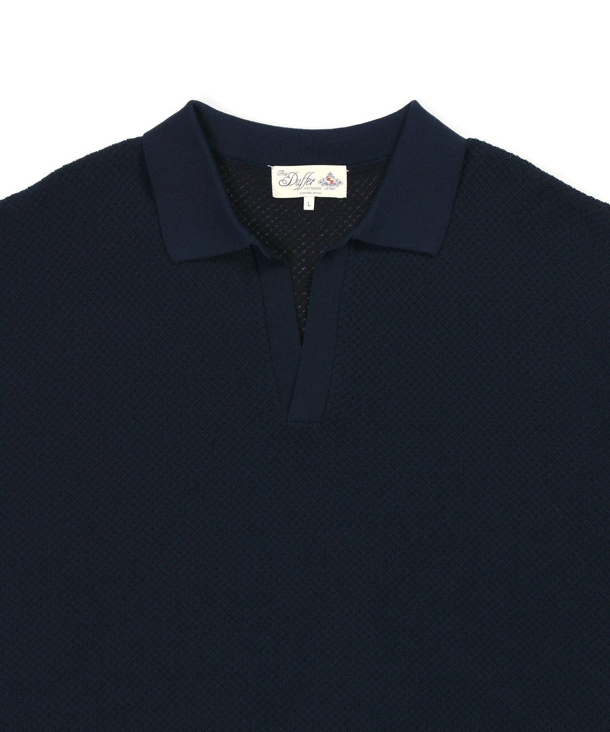 mesh knit skipper polo