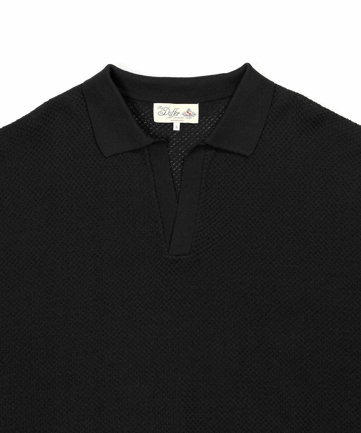 mesh knit skipper polo