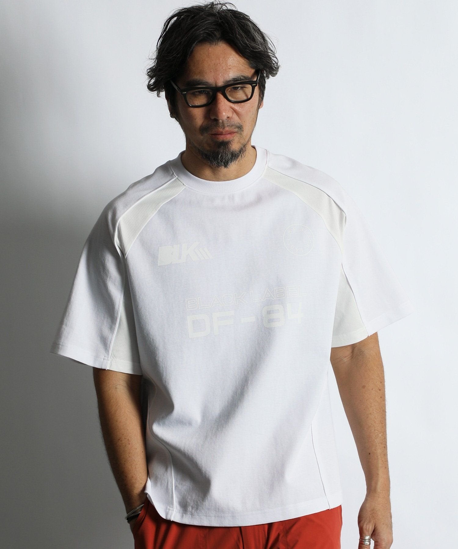 〔BLACK LABEL〕：ソロナポンチ メッシュパネル ゲームTEE