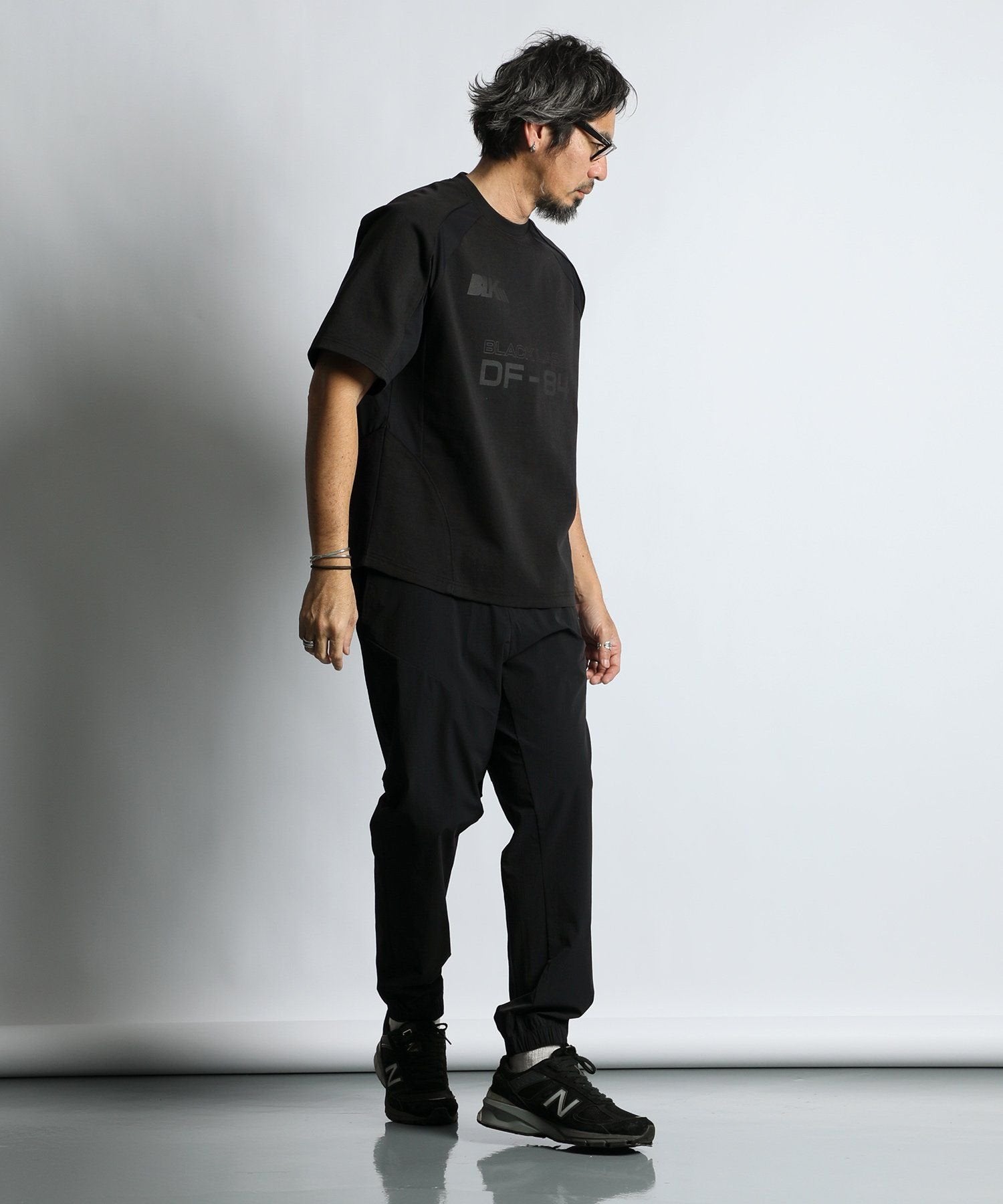 〔BLACK LABEL〕：ソロナポンチ メッシュパネル ゲームTEE