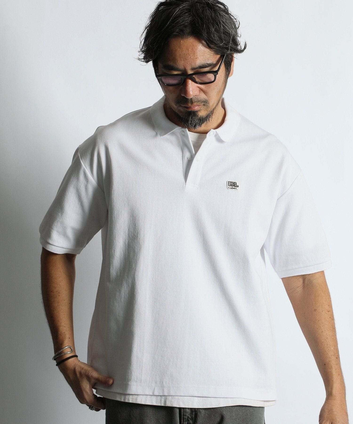 〔BLACK LABEL〕：ソロナポンチ リブ ポロシャツ