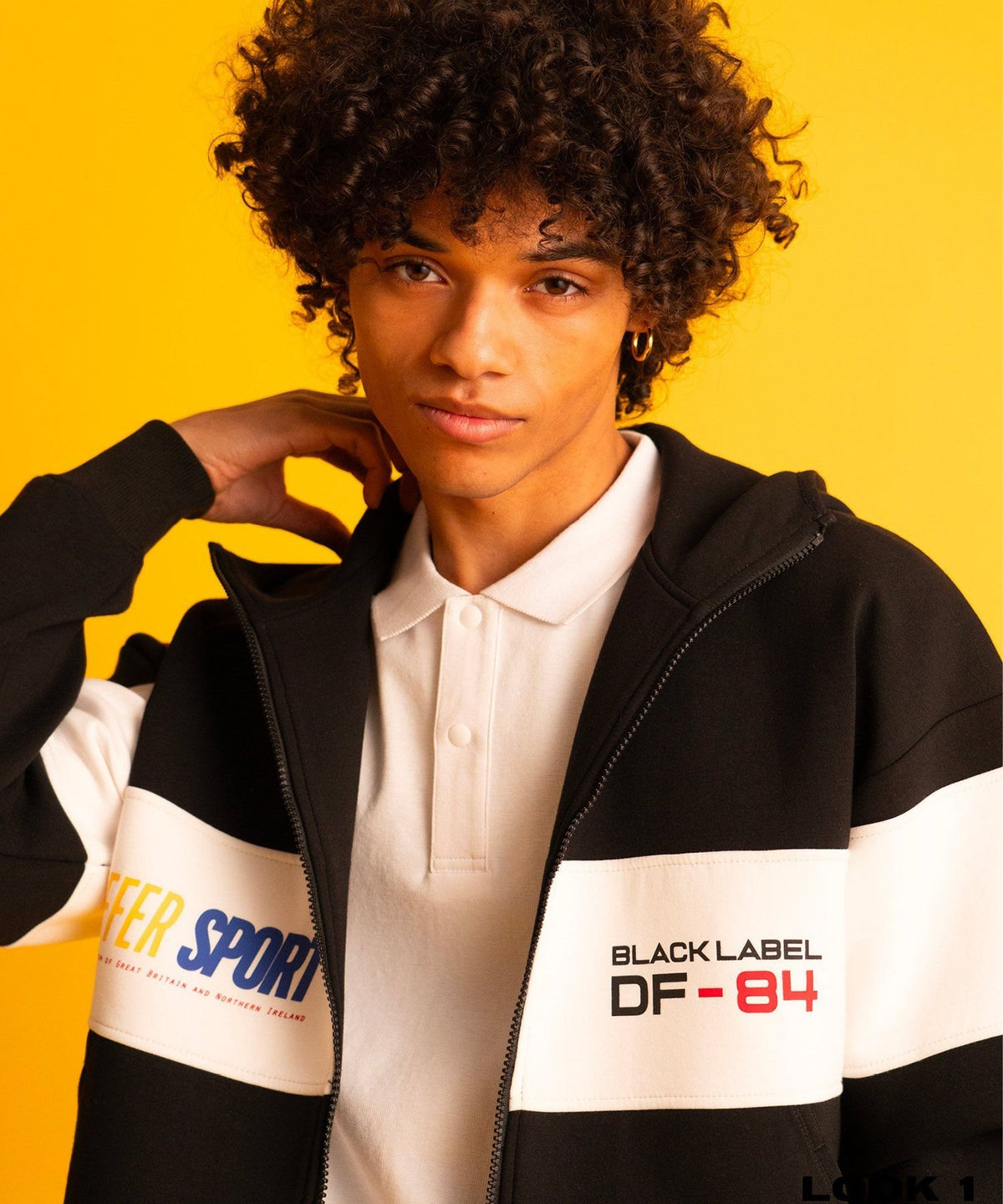 〔BLACK LABEL〕：ソロナポンチ リブ ポロシャツ