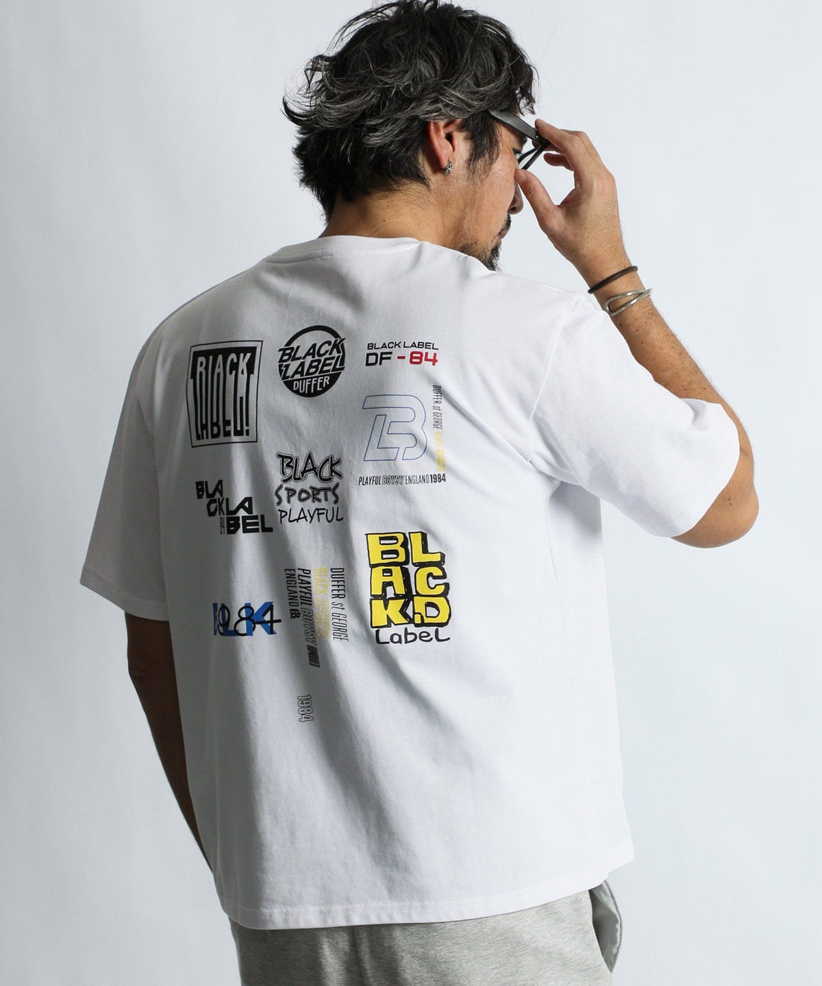 〔BLACK LABEL〕：CVC天竺 速乾 90sロゴTEE