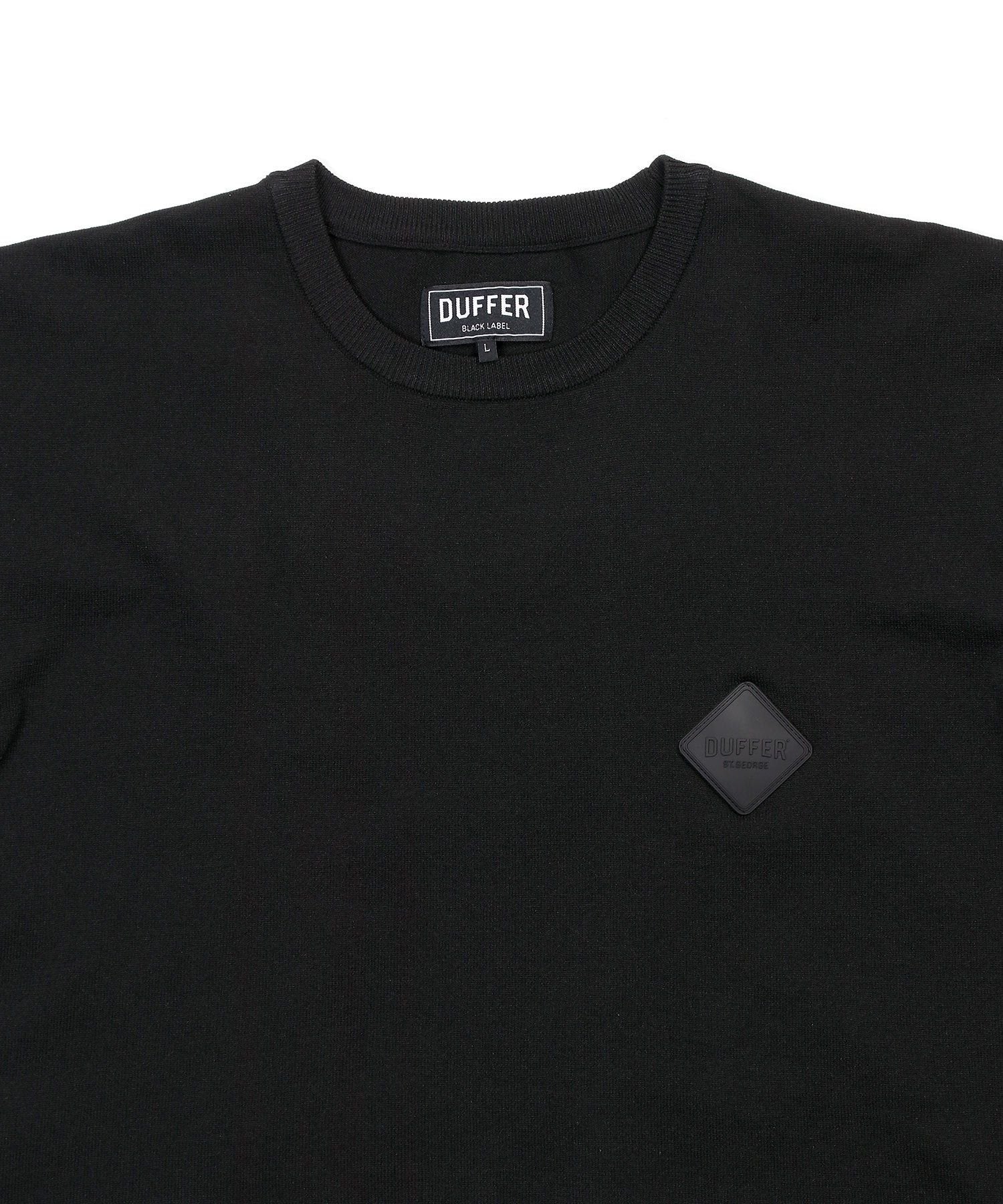 BLACK LABEL〕：自宅で洗える ジャガードロゴニット