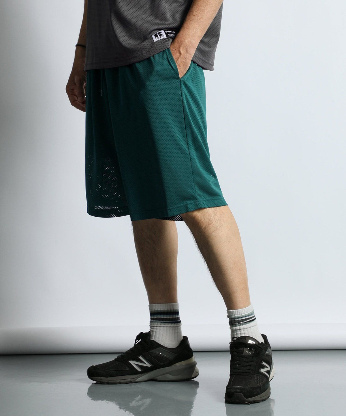 〔BLACK LABEL〕：セットアップ対応 ラッセルアスレティック別注 メッシュショーツ