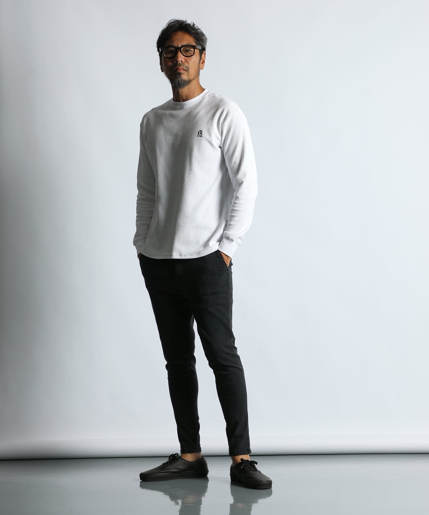 ワッフル素材 ロングスリーブTシャツ ロンT