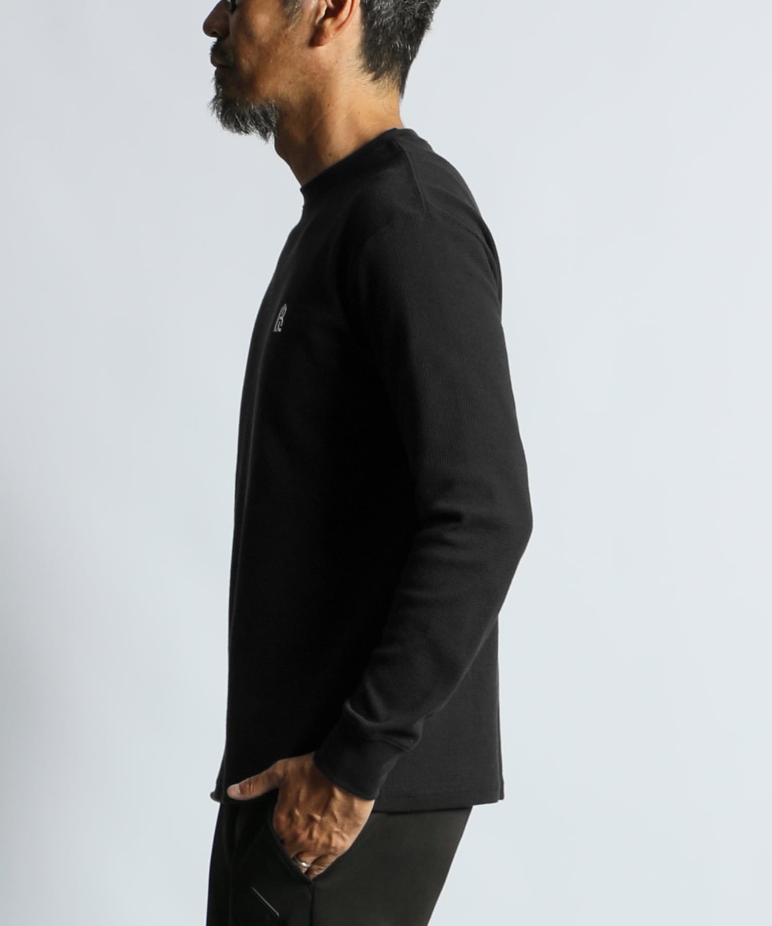 ワッフル素材 ロングスリーブTシャツ ロンT