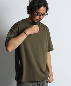 〔BLACK LABEL〕：オーバーサイズ ヘンリーネックTシャツ / 度詰め天竺
