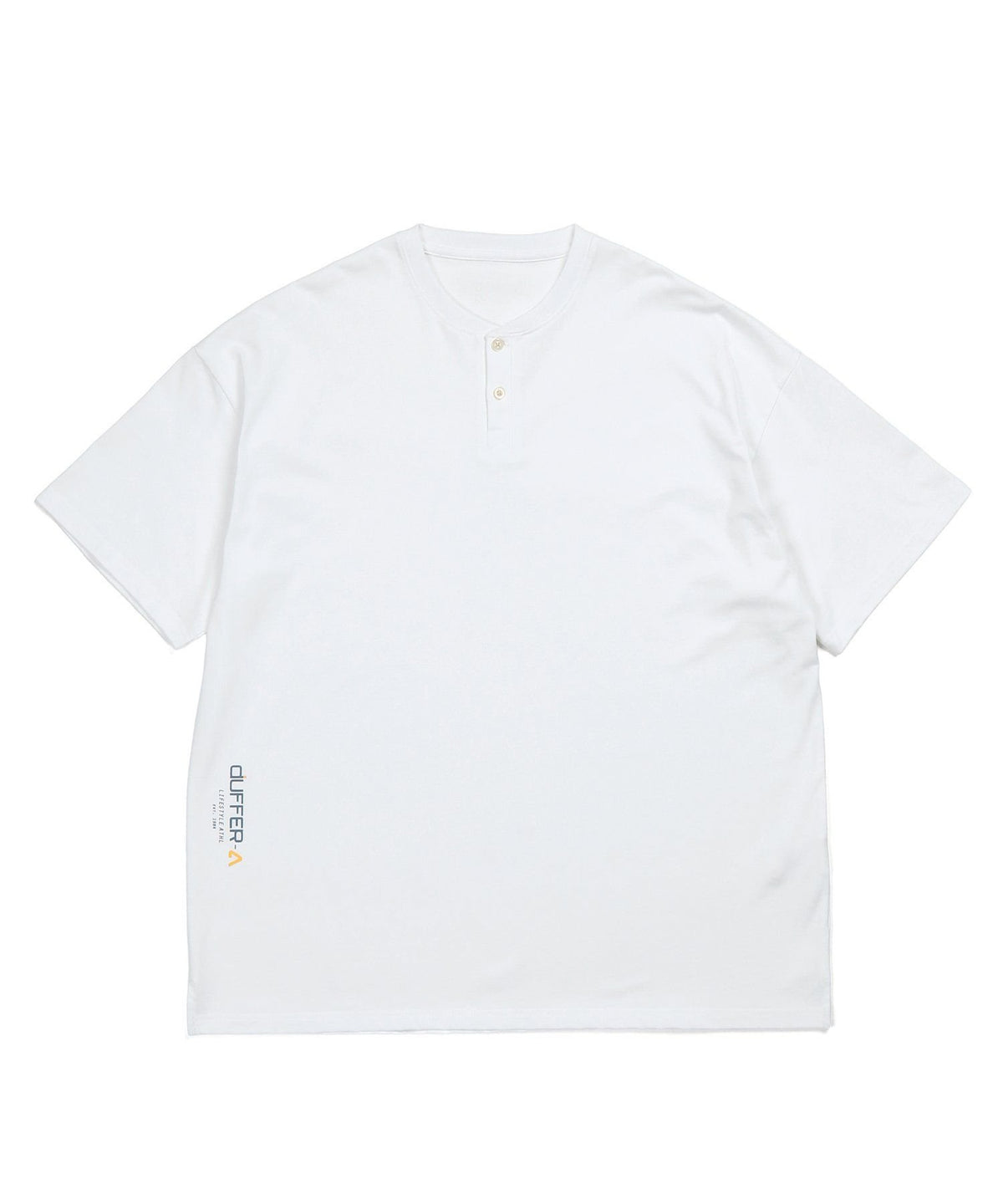 〔BLACK LABEL〕：オーバーサイズ ヘンリーネックTシャツ / 度詰め天竺