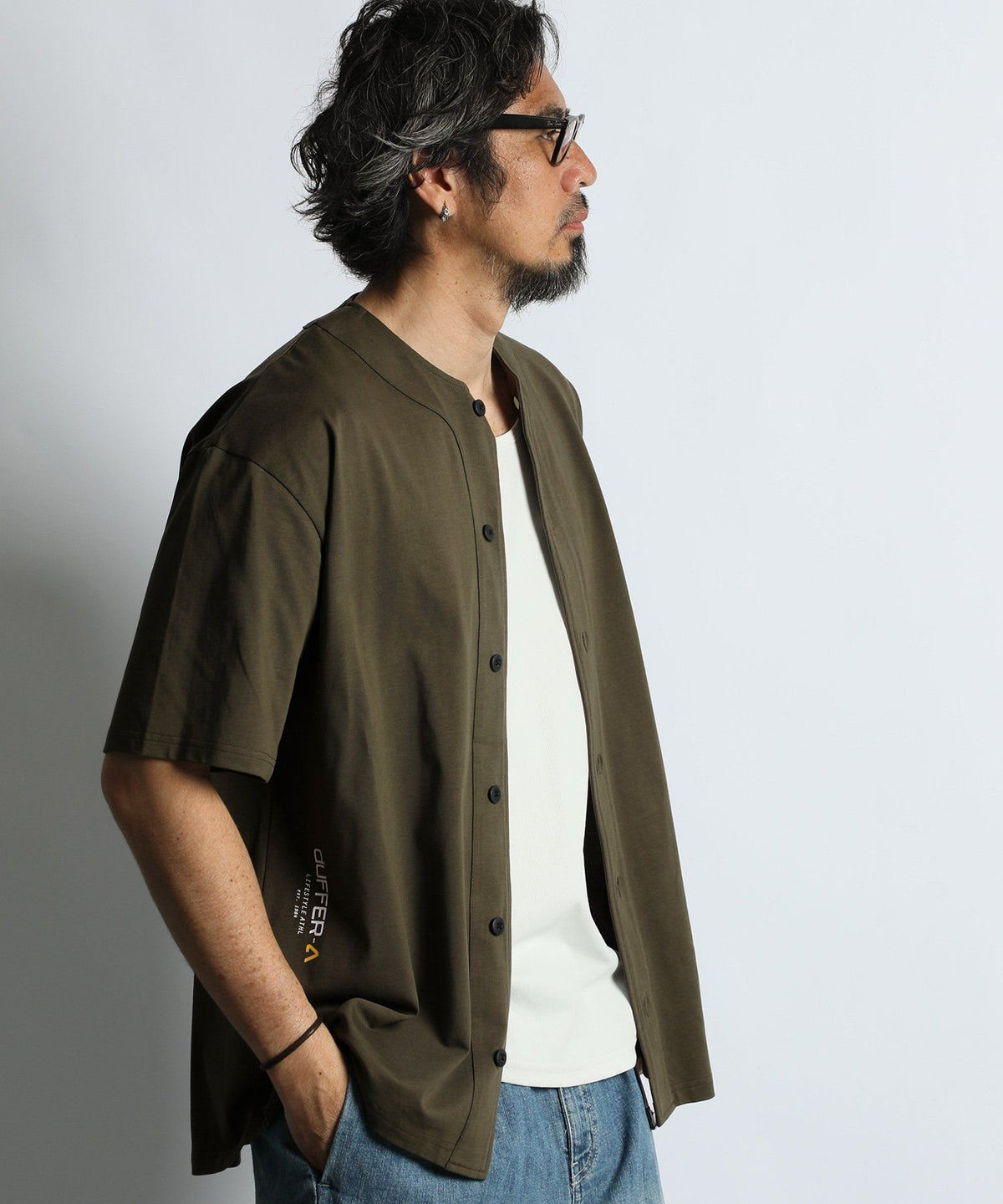 〔BLACK LABEL〕：度詰め天竺 ベースボールシャツ