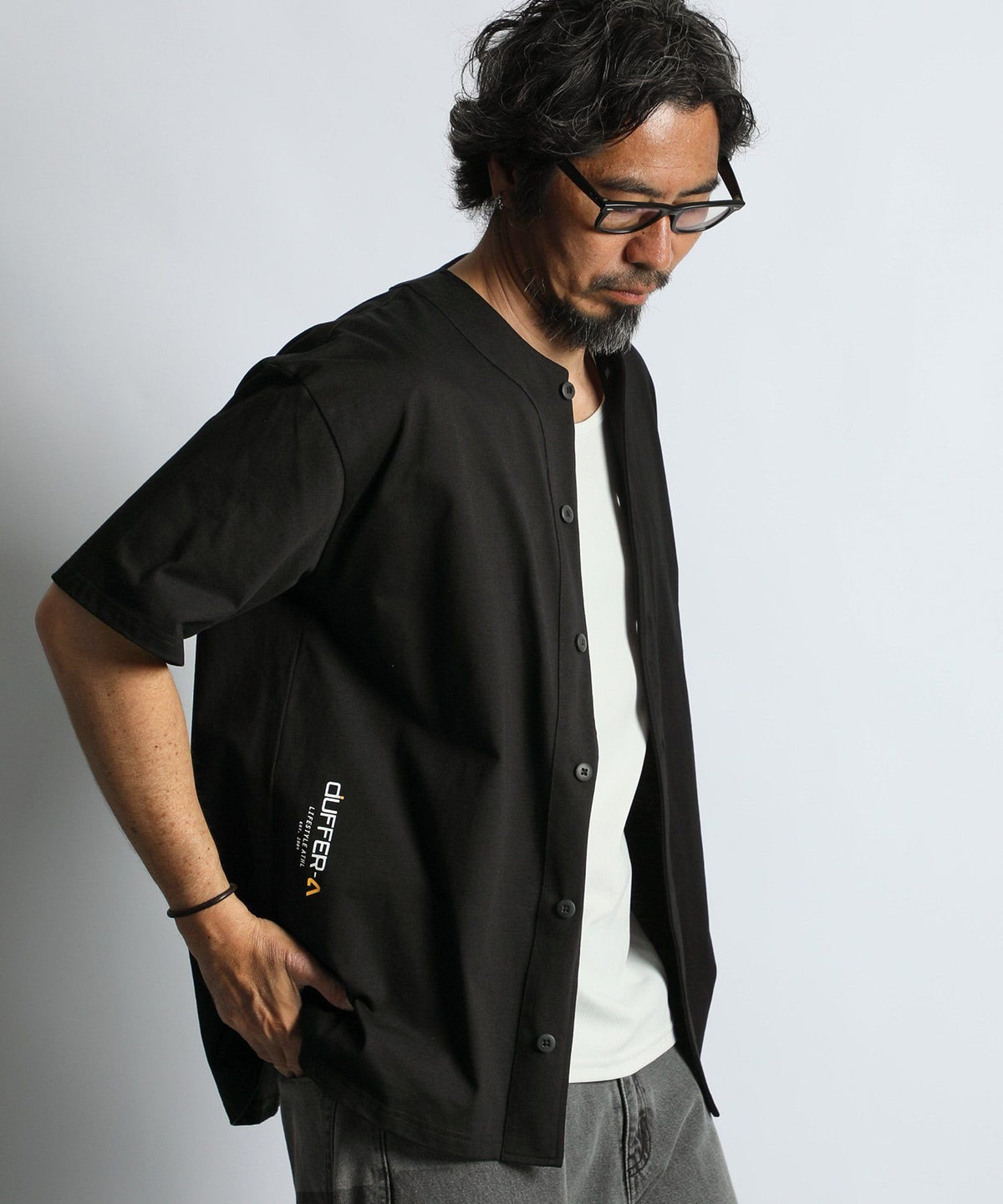 〔BLACK LABEL〕：度詰め天竺 ベースボールシャツ