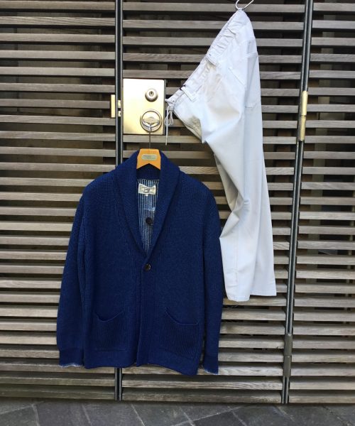 【Safari 3月号掲載】INDIGO KNIT SHAWL CARDIGAN