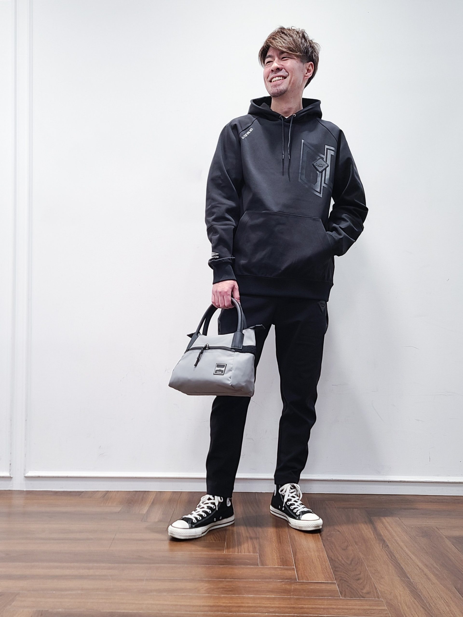 25SS】UMBRO別注 セットアップウォームアップパーカースタイル【BLACK