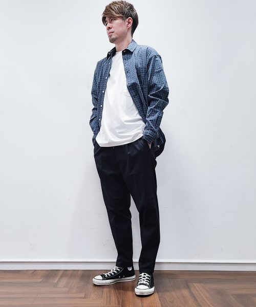 【25SS】チェックシャツコーデ【BLUE】