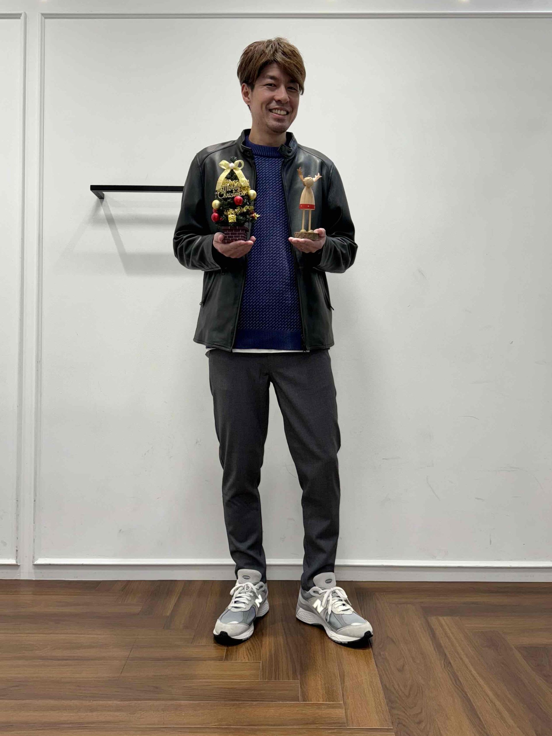 LEATHER】バーズアイニットコーデ【BLUE】 – The DUFFER of St.GEORGE